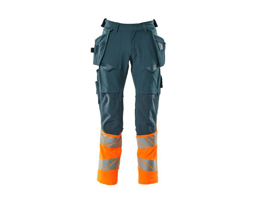 Hose mit Hängetaschen ACCELERATE SAFE dunkelpetroleum/hi-vis orange