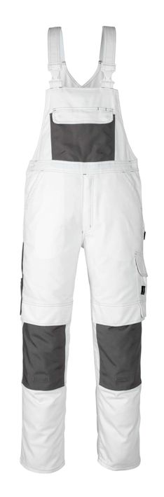 Latzhose mit Knietaschen HARDWEAR weiss
