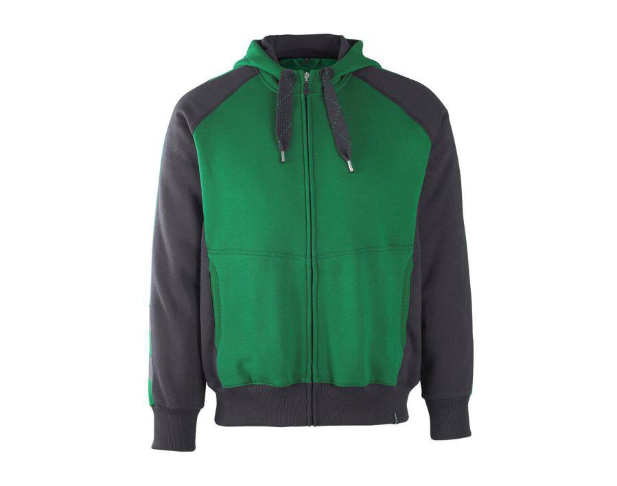 Kapuzensweatshirt mit Reißverschluss UNIQUE grün/schwarz
