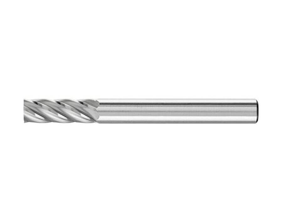 Hartmetallfrässtift (Rotorfräser) DIN 8033 – Schaft-Ø 6 mm, Zylinderform ZYA, ohne Stirnverzahnung, Zahnung INOX