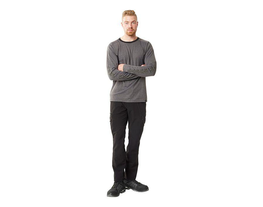 T-Shirt, Langarm ACCELERATE dunkelanthrazit/schwarz