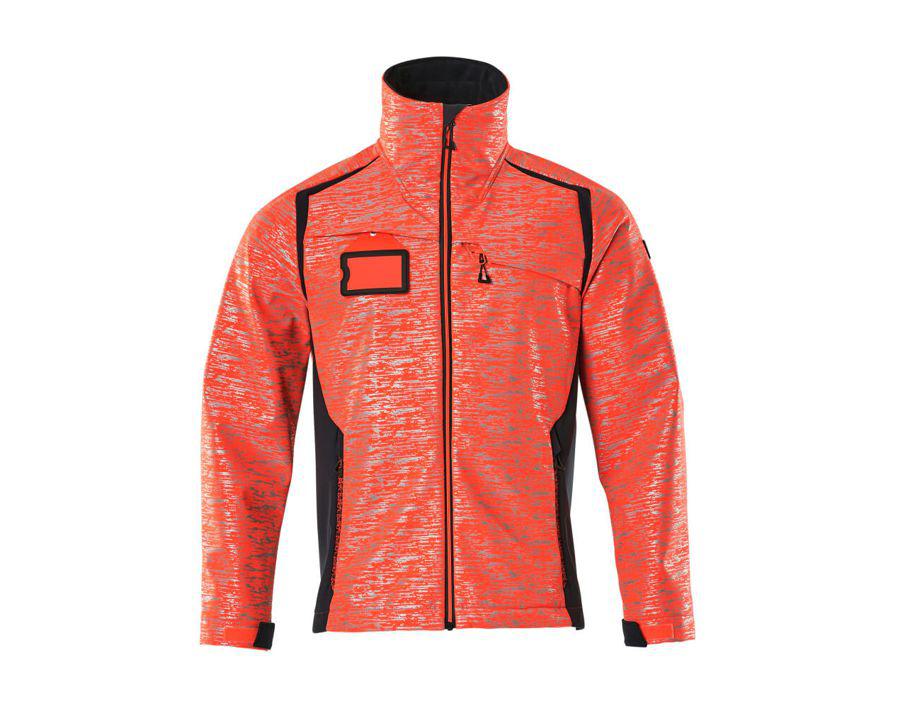 Soft Shell Jacke ACCELERATE SAFE Hi-vis rot/schwarzblau