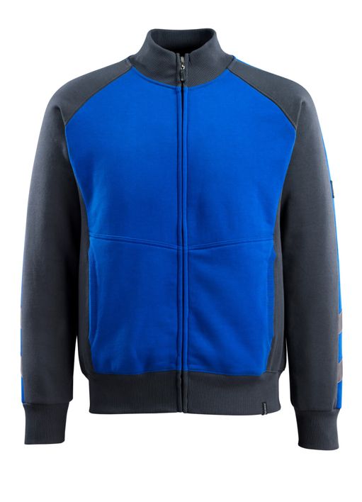 Sweatshirt mit Reißverschluss UNIQUE kornblau/schwarzblau