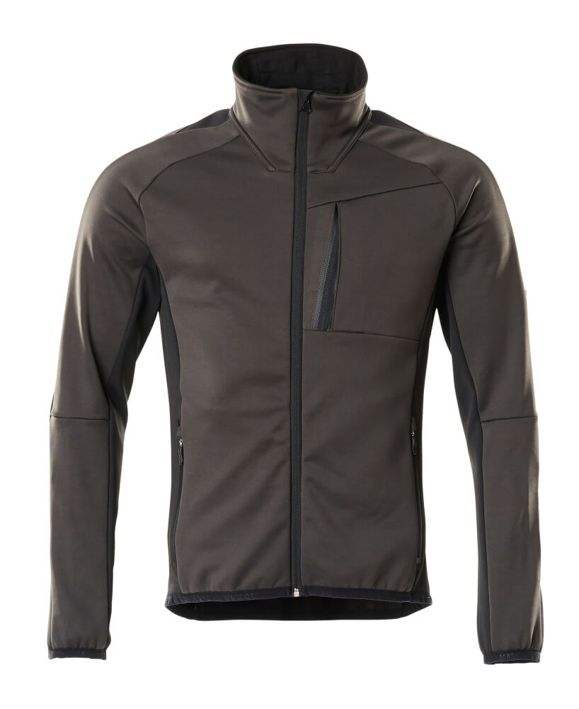 Fleecepullover mit Reißverschluss UNIQUE dunkelanthrazit/schwarz