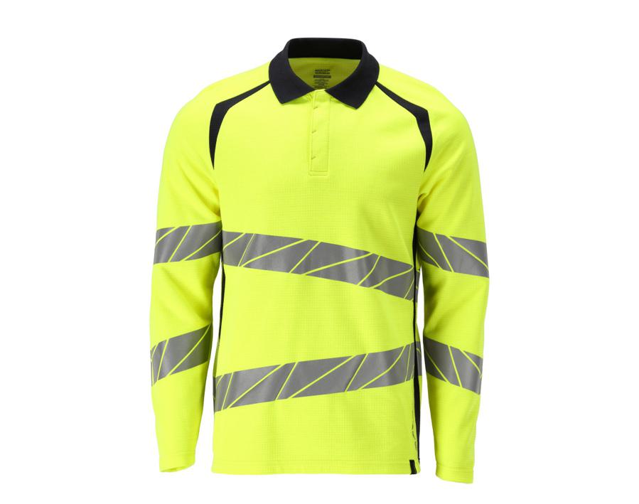 Polo-Shirt, Langarm ACCELERATE MULTISAFE hi-vis gelb/schwarzblau