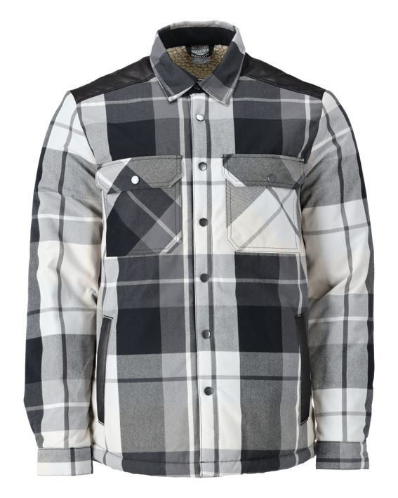 Hemd aus Flanell mit Faserpelz Futter CUSTOMIZED Anthrazitgrau-kariert
