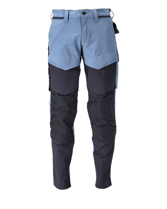 Hose mit Knietaschen CUSTOMIZED steinblau/schwarzblau