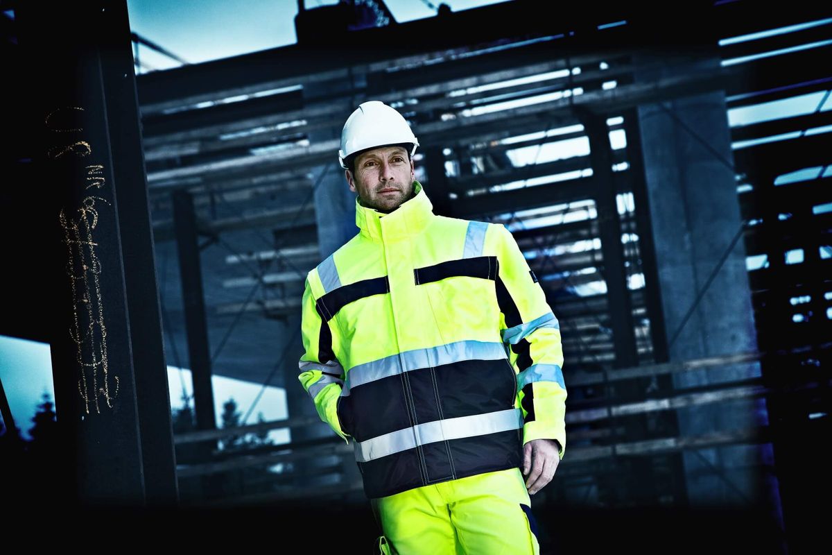Winterjacke SAFE COMPETE hi-vis orange/marine