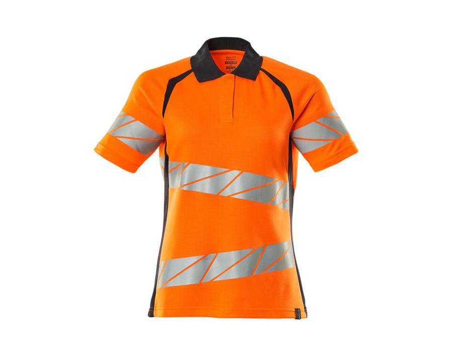 Polo-Shirt ACCELERATE SAFE hi-vis orange/schwarzblau
