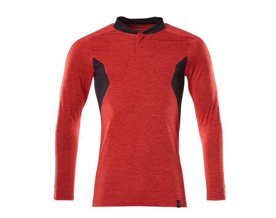 Polo-Shirt, Langarm ACCELERATE verkehrsrot/schwarz