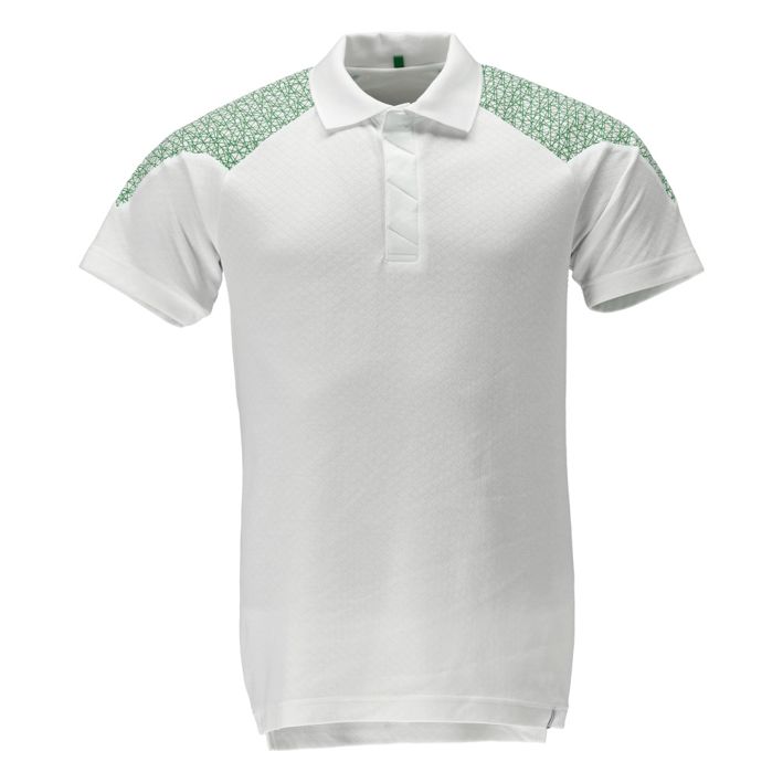 Polo-Shirt FOOD & CARE weiss/grasgrün