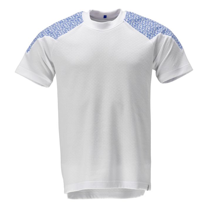 T-Shirt, Kurzarm FOOD & CARE weiss/azurblau