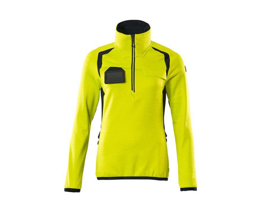 Fleecepullover mit kurzem Reißverschluss ACCELERATE SAFE hi-vis gelb/schwarzblau