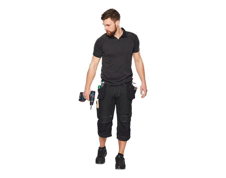Dreiviertel-Hose mit Hängetaschen UNIQUE schwarz