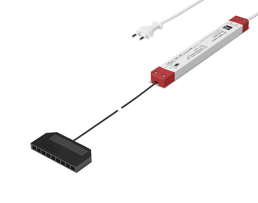 LED-Vorschaltgerät 60 W mit Euroflachstecker (9-fach Verteiler)