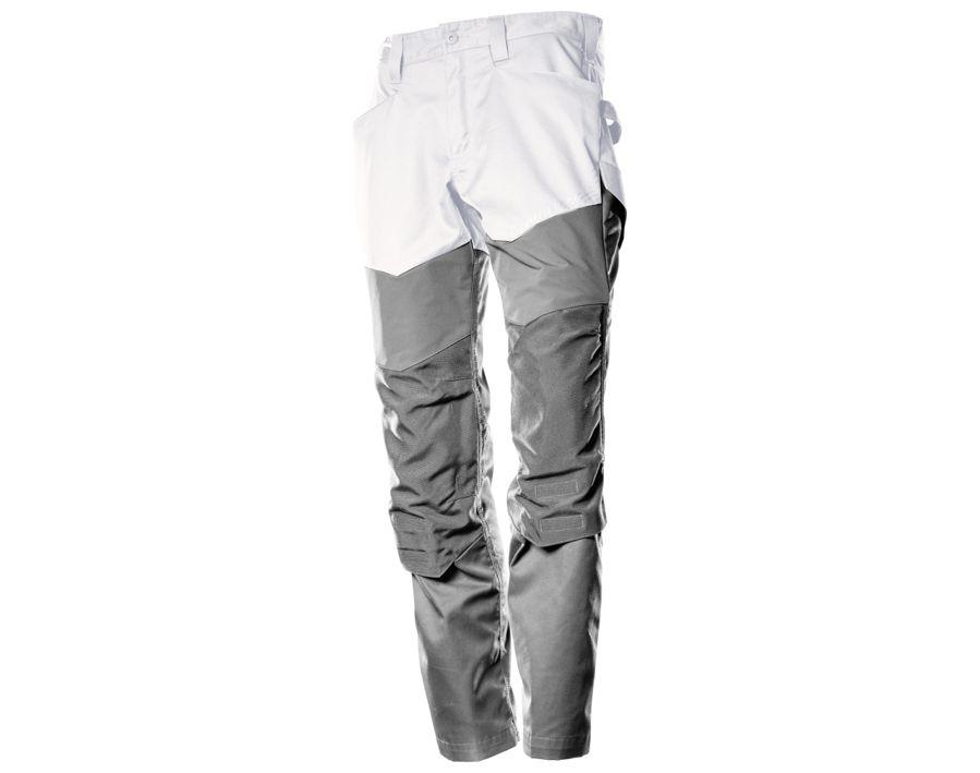 Hose mit Knietaschen CUSTOMIZED weiss/Anthrazitgrau