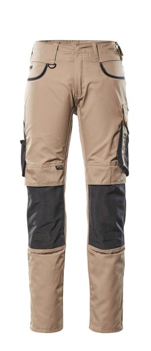 Hose mit Knietaschen UNIQUE hellkhaki/schwarz