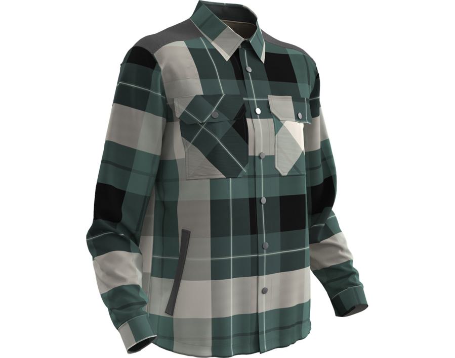 Hemd aus Flanell mit Faserpelz Futter CUSTOMIZED Waldgrün-kariert