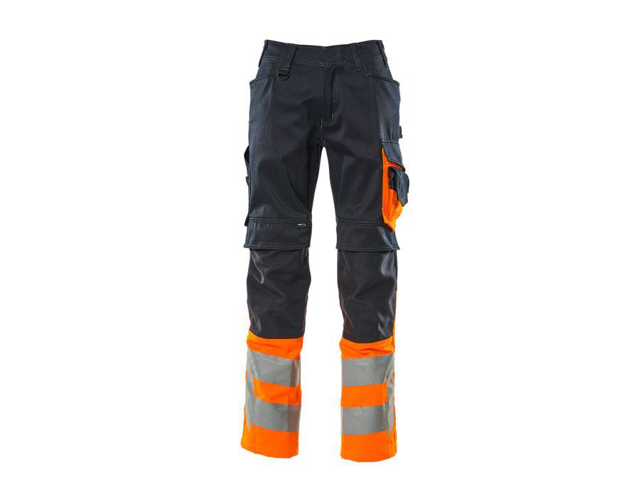 Hose mit Knietaschen SAFE SUPREME schwarzblau/hi-vis orange