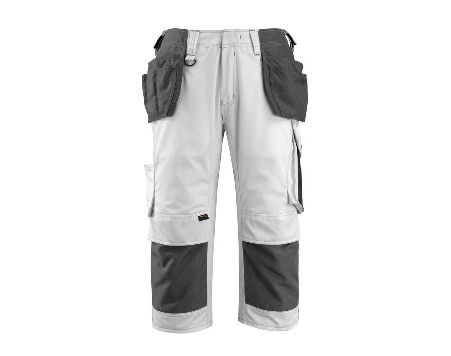Dreiviertel-Hose mit Hängetaschen UNIQUE weiss/dunkelanthrazit