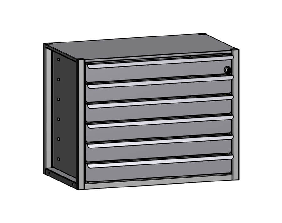 Schubladenmodul 6-fach, abschließbar