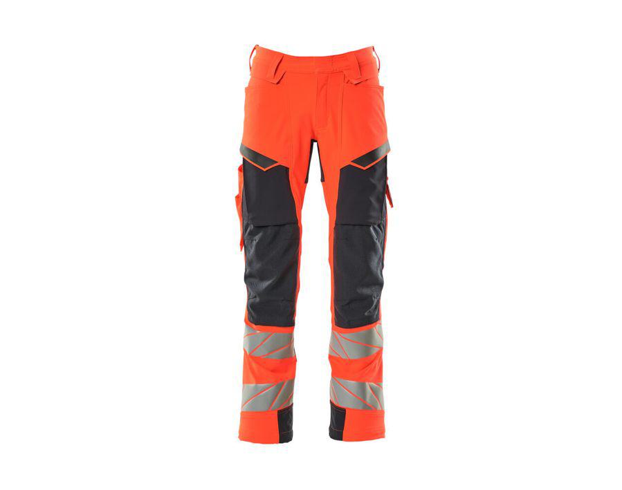 Hose mit Knietaschen ACCELERATE SAFE Hi-vis rot/schwarzblau