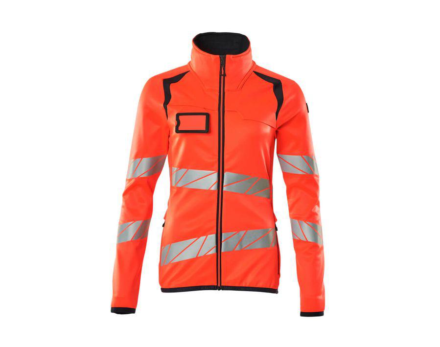 Fleecepullover mit Reißverschluss ACCELERATE SAFE Hi-vis rot/schwarzblau