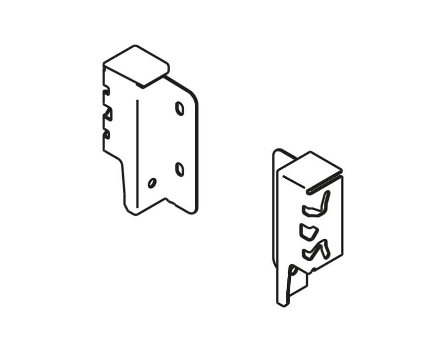 Rückwandverbinder-Set für Holz-/Aluminiumrückwände ArciTech Höhe 94 mm