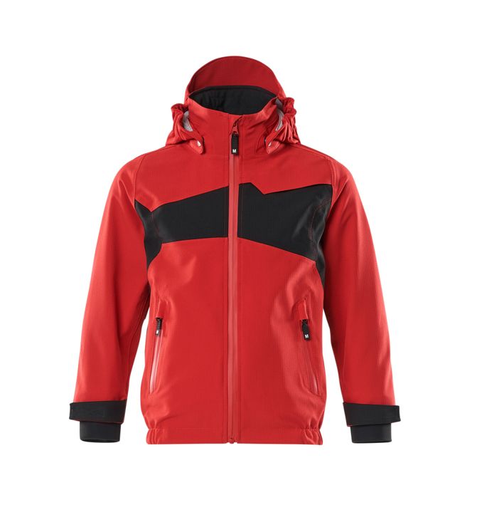 Hard Shell Jacke für Kinder ACCELERATE verkehrsrot/schwarz