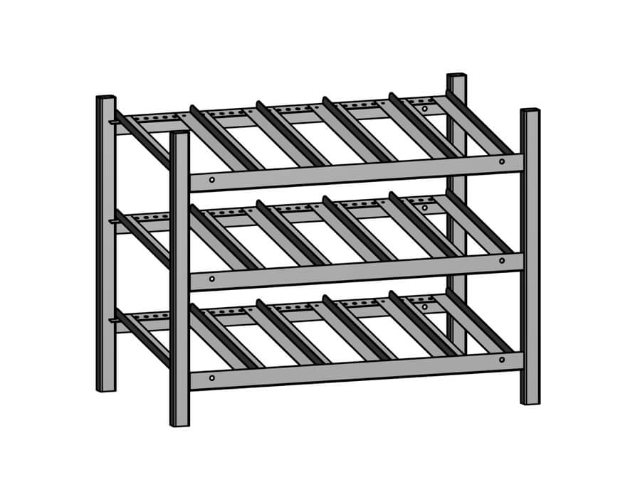 Normteilemodul mit 3 Fachböden variabel