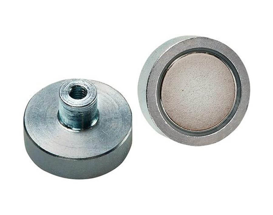 Neodym-Magnet-Flachgreifer mit Gewindebuchse
