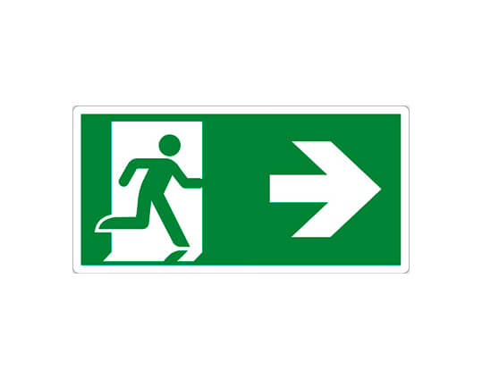 Rettungsschild:
Rettungsweg rechts