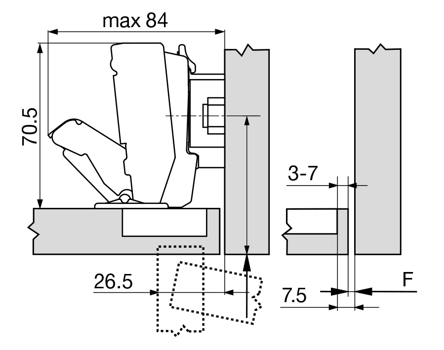 170°-Scharnier CLIP top