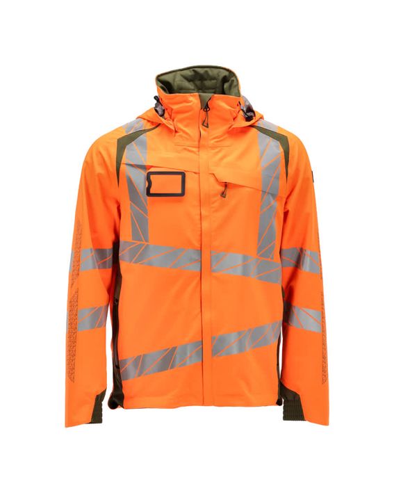 Hard Shell Jacke ACCELERATE SAFE hi-vis orange/moosgrün