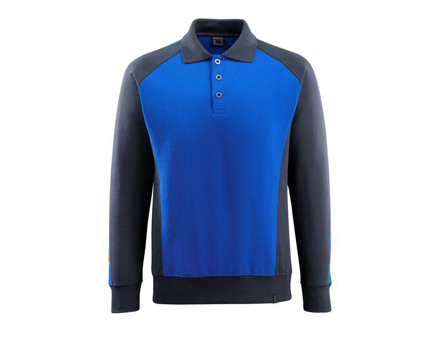 Polo-Sweatshirt UNIQUE kornblau/schwarzblau