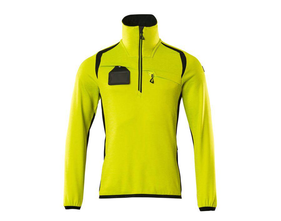 Fleecepullover mit kurzem Reißverschluss ACCELERATE SAFE hi-vis gelb/schwarz
