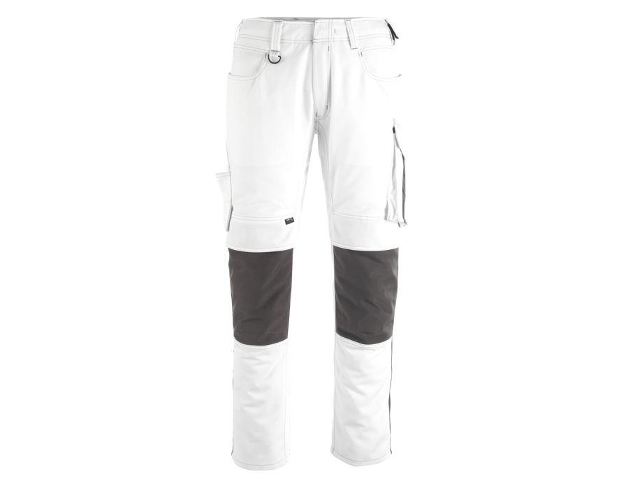 Hose mit Knietaschen UNIQUE weiss/dunkelanthrazit