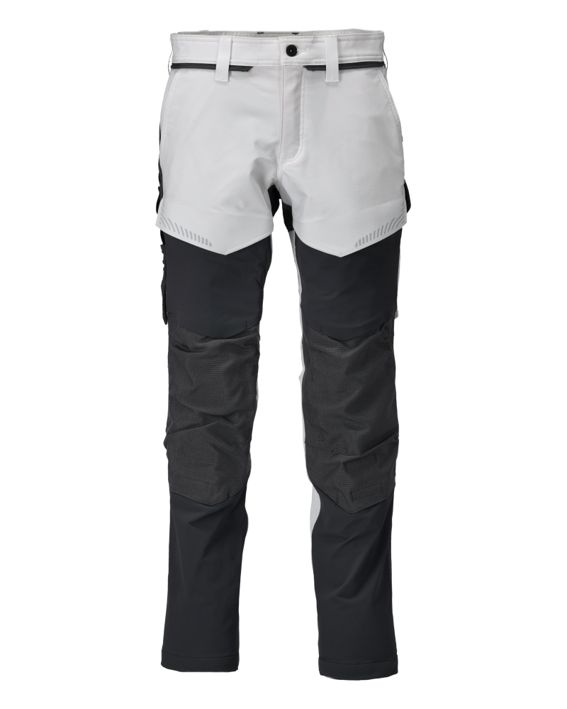Hose mit Knietaschen CUSTOMIZED weiss/Anthrazitgrau