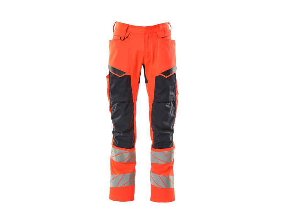 Hose mit Knietaschen ACCELERATE SAFE Hi-vis rot/schwarzblau