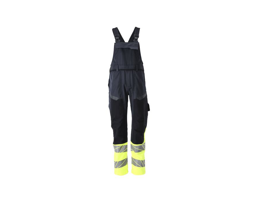 Latzhose mit Knietaschen ACCELERATE MULTISAFE schwarzblau/hi-vis gelb