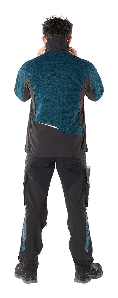 Strickjacke mit Reißverschluss ADVANCED mossgrün/schwarz