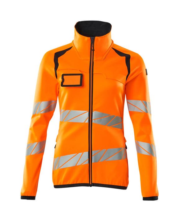 Fleecepullover mit Reißverschluss ACCELERATE SAFE hi-vis orange/schwarzblau