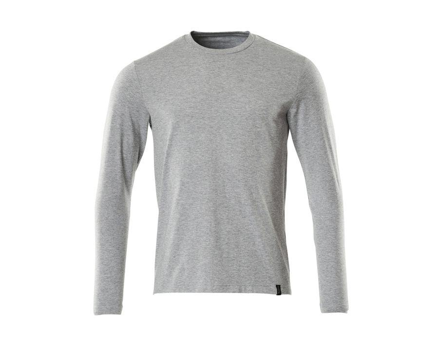 T-Shirt, Langarm CROSSOVER grau-meliert