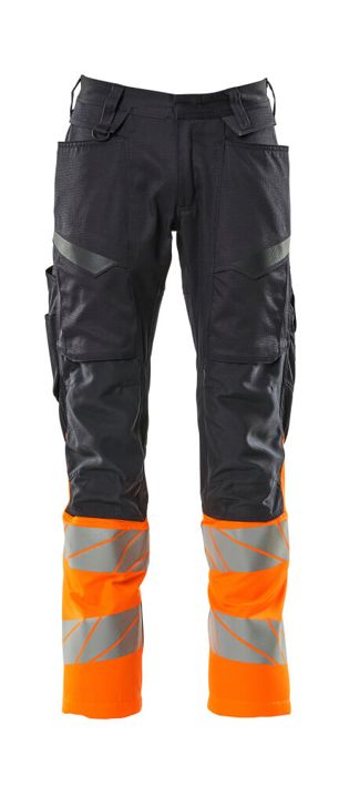 Hose mit Knietaschen ACCELERATE SAFE schwarzblau/hi-vis orange