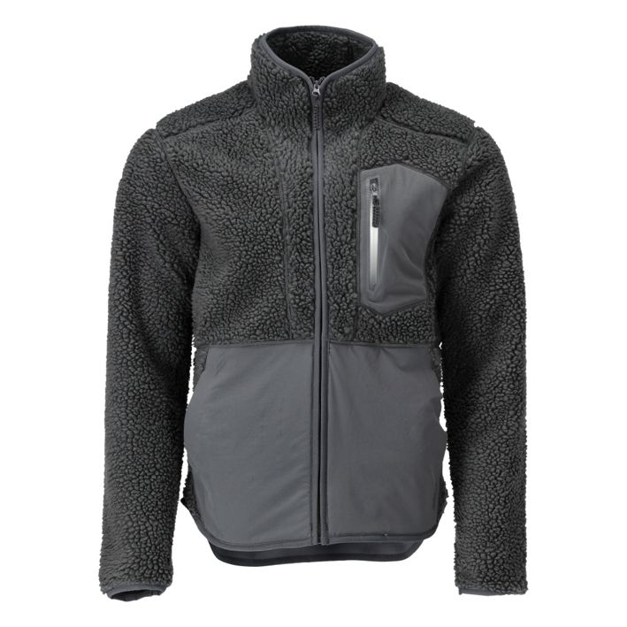 Faserpelz Jacke mit Reißverschluss CUSTOMIZED Anthrazitgrau