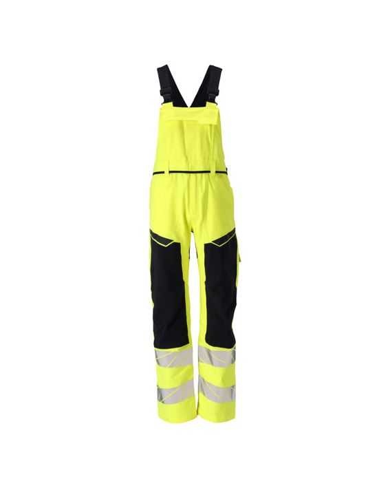 Latzhose mit Knietaschen ACCELERATE MULTISAFE hi-vis gelb/schwarzblau