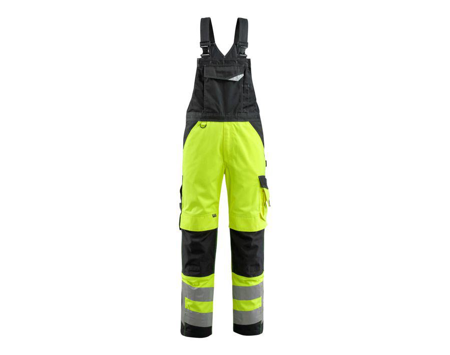 Latzhose mit Knietaschen SAFE SUPREME hi-vis gelb/schwarz