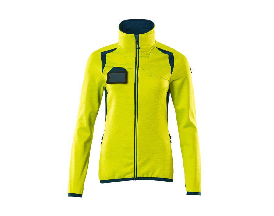 Fleecepullover mit Reißverschluss ACCELERATE SAFE hi-vis gelb/dunkelpetroleum