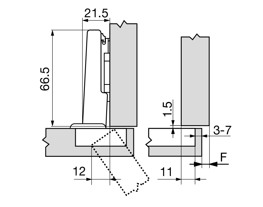110°-Scharnier CLIP top