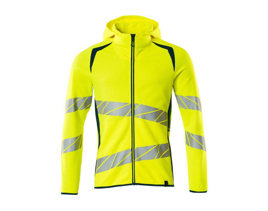 Kapuzensweatshirt mit Reißverschluss ACCELERATE SAFE hi-vis gelb/dunkelpetroleum